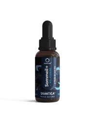 Flacon d'huile sommeil CBN/CBD/Mélatonine des laboratoires NOVALOA®, enrichi en huile de coco bio, pour le bien-être et le sommeil.