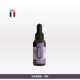Huile CBD l’intense Spectre complet NOVALOA 5% cassis, fabriquée en France, idéale pour soulager stress, douleurs et troubles du sommeil.