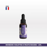 Huile CBD l’intense Spectre complet NOVALOA 15% saveur bonbons violettes et fruits rouges, idéale pour stress, douleurs et sommeil