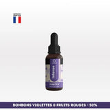 Huile CBD l’intense Spectre complet NOVALOA 50% saveur bonbons violettes et fruits rouges, idéale pour stress, douleurs et sommeil