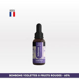 Huile CBD l’intense Spectre complet NOVALOA 60% saveur bonbons violettes et fruits rouges, idéale pour stress, douleurs et sommeil