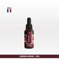 Huile CBD l’intense Spectre complet NOVALOA Cerise Noire 15%, fabriquée en France, idéale pour soulager stress, douleurs et troubles du sommeil.