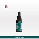Huile CBD l’intense Spectre complet NOVALOA menthe 30%, soulagement du stress et douleurs, huile bio pour sommeil et bien-être.