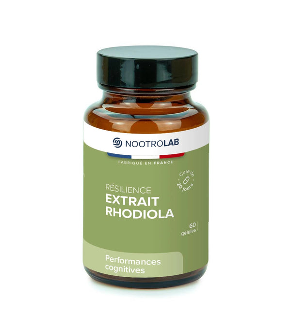 Complément Rhodiola Nootrolab 60 gélules pour la résilience au stress et l'équilibre émotionnel. Formule naturelle pour énergie et concentration.