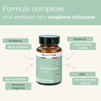Présentation des bienfaits de Souplesse Articulaire Naturelle I cure articulation : formule bio, soulage les gênes articulaires, améliore la mobilité et effet anti-inflammatoire.