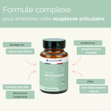 Présentation des bienfaits de Souplesse Articulaire Naturelle I cure articulation : formule bio, soulage les gênes articulaires, améliore la mobilité et effet anti-inflammatoire.