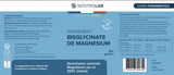 Étiquette du Bisglycinate de Magnésium Nootrolab, complément minéral avec B6 pour assimilation optimale et soutien contre la tension nerveuse.