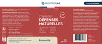 Étiquette du Complexe Défenses Naturelles Nootrolab, complément à base de plantes et vitamine C pour renforcer l’immunité. Cure de 30 jours, 60 gélules.