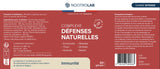 Étiquette du Complexe Défenses Naturelles Nootrolab, complément à base de plantes et vitamine C pour renforcer l’immunité. Cure de 30 jours, 60 gélules.