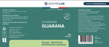 Étiquette du complément Guarana Naturel - Énergie Bio, indiquant ingrédients, posologie et bienfaits pour l’énergie et les performances cognitives.