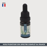 Huile CBD Plénitude 30% spectre complet KA France, complément bien-être à base de chanvre cultivé localement, saveur douce et apaisante.