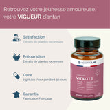 Avantages de la cure Libiboost XXL : satisfaction, préparation naturelle, fabrication française et cure de 30 jours.
