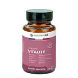 Flacon de gélules Libiboost XXL pour la vitalité sexuelle, formule française à base de ginseng, maca, zinc et spiruline.